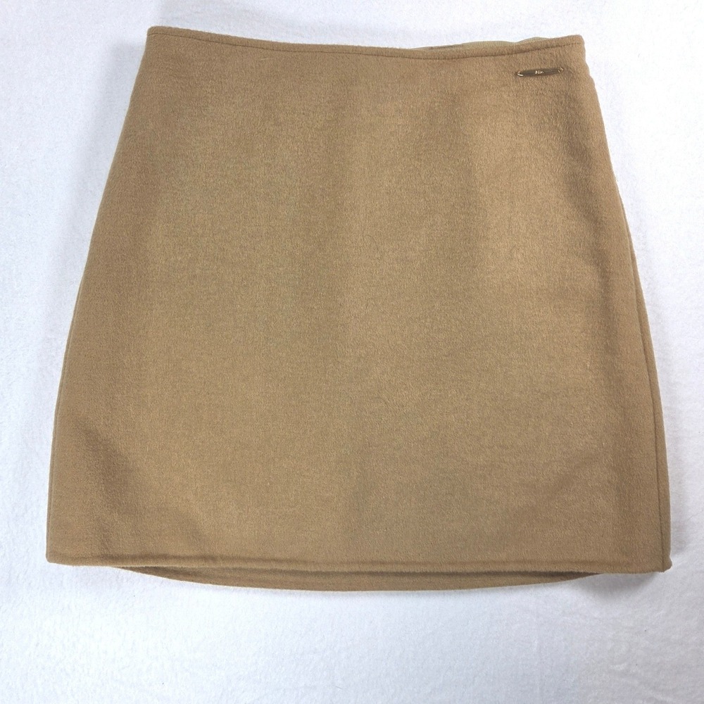 Elie Tahari Brown Wool Mini Skirt Women's Size 8 Minimalist Preppy Fall Work